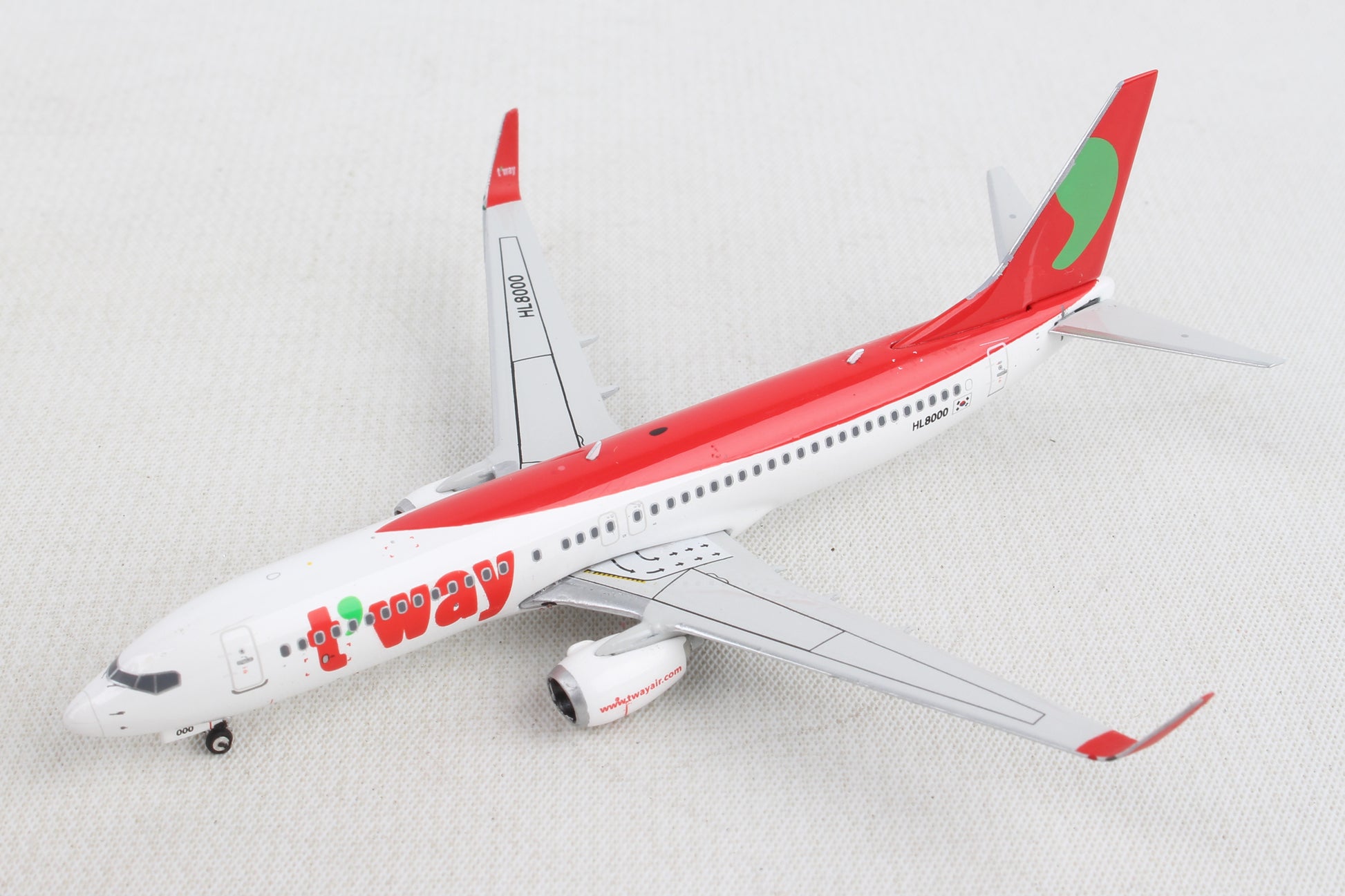 Phoenix Diecast PH1890 T'Way 737-800W 1/400 Reg#Hl8000