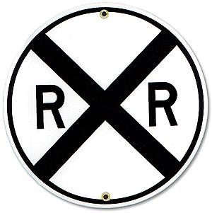 Phil Derrig Designs 232 All Scale Railroad Sign -- Railroad Crossing (RXR)-Style