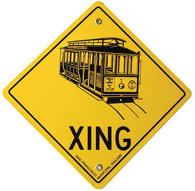 Phil Derrig Designs 245 All Scale Railroad Sign -- San Francisco Cable Car Crossing