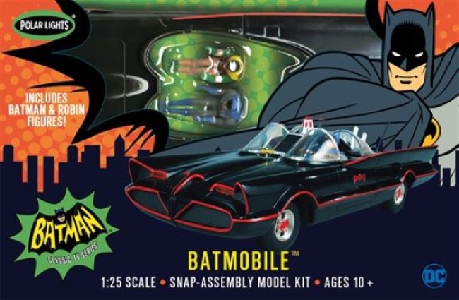 Polar Lights 965 1/25 Classic 1966 Batmobile w/Batman & Robin Figures (Snap)