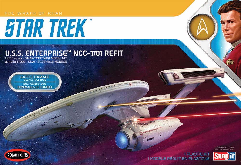 Polar Lights 974 1/1000 Star Trek Wrath of Khan USS Enterprise NCC1701 Refit (Snap)