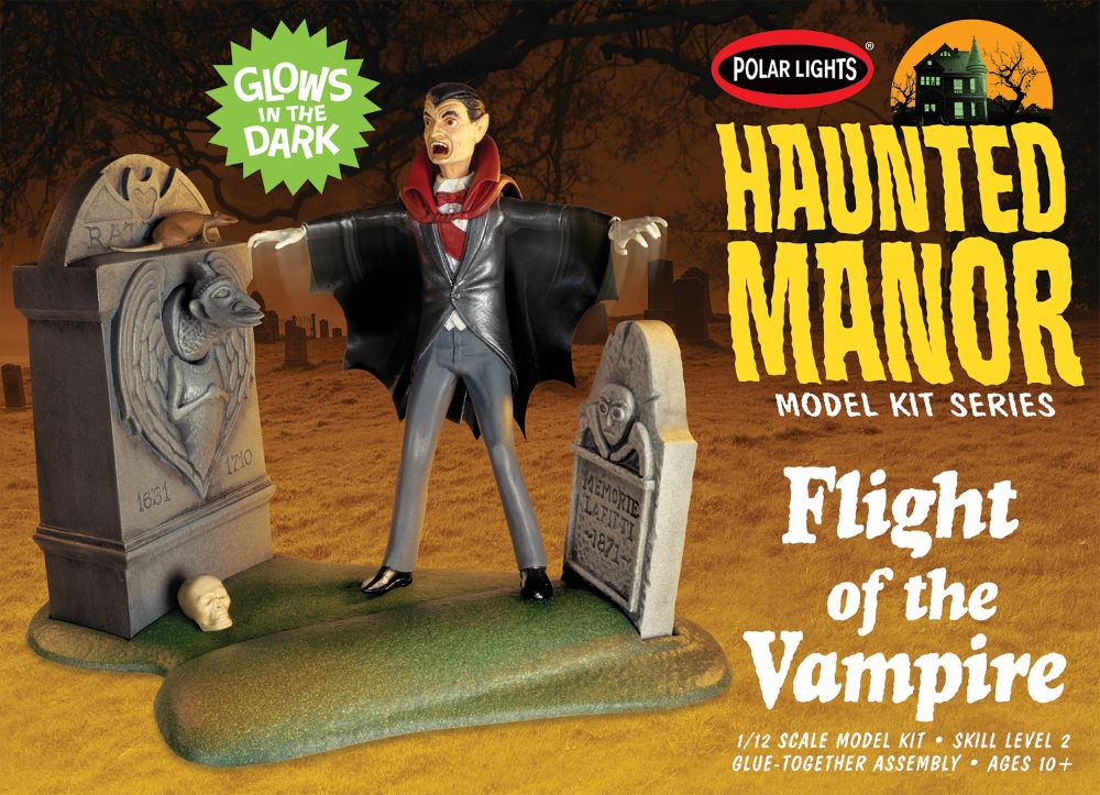 Polar Lights 977 1/12 Haunted Manor Flight of the Vampire Glow-in-the-Dark Diorama Set