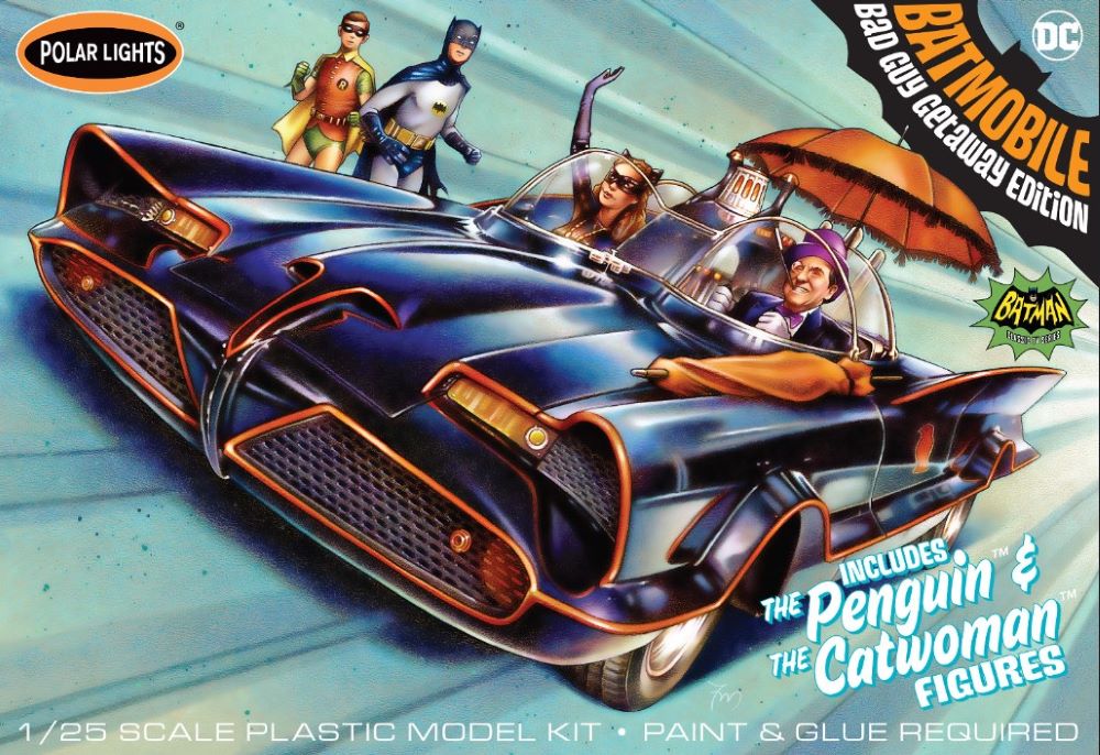 Polar Lights 998 1/25 Classic 1966 Batmobile w/Catwoman & Penguin Figures