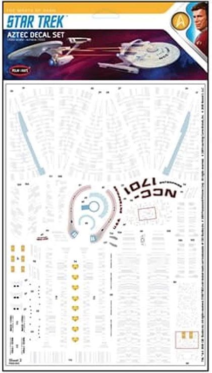 Polar Lights MKA40 1/1000 Star Trek Wrath of Khan USS Enterprise & USS Reliant Aztec Decals