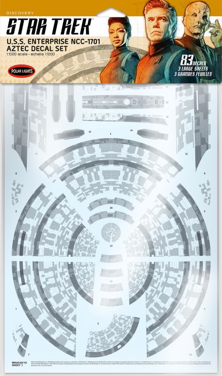 Polar Lights MKA42 1/1000 Star Trek Discovery Series USS Enterprise NCC1701 Aztec Decals