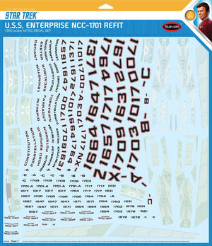 Polar Lights MKA50 1/350 Star Trek USS Enterprise NCC1701 Refit Aztec Decals