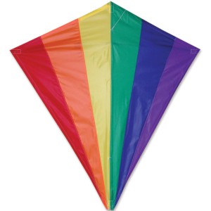 Premier Kites 15408 30” Rainbow Diamond Nylon Kite