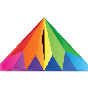 Premier Kites 16024 56”x28” Rainbow Prism Delta Polyester Kite