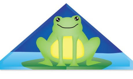Premier Kites 16026 55”x28” Froggy Delta Polyester Kite