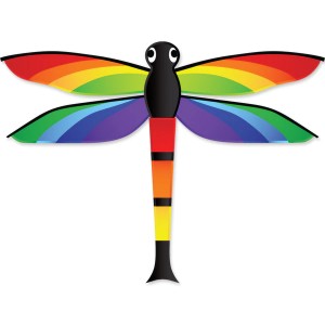Premier Kites 16077 58”x44" Rainbow 3D Dragonfly Polyester Kite