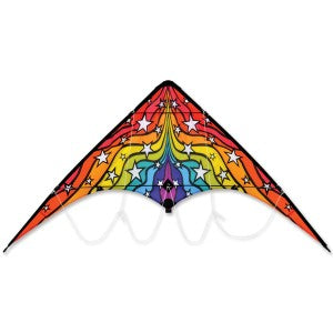 Premier Kites 66145 46”x21” Rainbow Stars Zoomer 2.0 Delta Stunt Polyester Kite