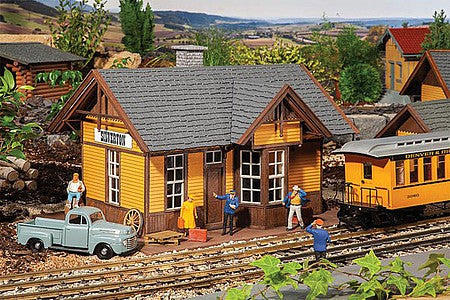 Pola 330850 G Scale Silverton Wooden Train Station -- Kit - 20-1/8 x 14-13/16 x 13-3/8" 51 x 37.5 x 34cm