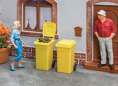 Pola 333225 G Scale Garbage Cans - Carts -- Yellow pkg(2)