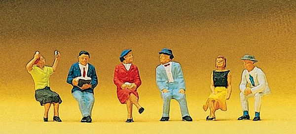 Preiser 10021 HO Scale Seated Persons pkg(6)