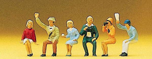 Preiser 10025 HO Scale Sports & Recreation -- Seated Spectators pkg(6)