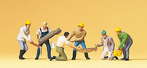 Preiser 10042 HO Scale People Working -- Lumberjacks pkg(6)