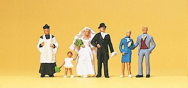 Preiser 10058 HO Scale Wedding Participants -- Catholic pkg(6)