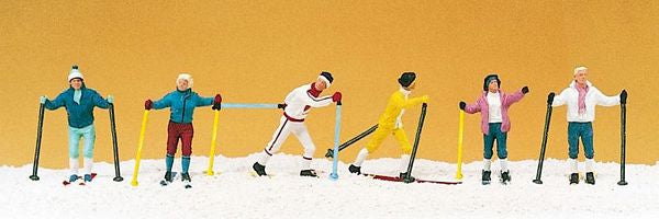 Preiser 10312 HO Scale Recreation & Sports -- Cross-Country Skiers pkg(6)