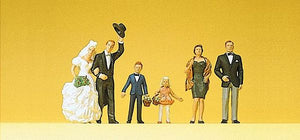 Preiser 10339 HO Scale Wedding Participants pkg(6) -- Bride, Groom, Ring Bearer, Flower Girl & Two Guests