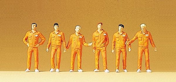 Preiser 10373 HO Scale People Working -- Mechanics In Coveralls pkg(6)