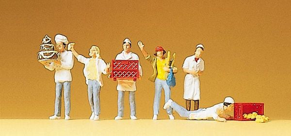 Preiser 10377 HO Scale People Working -- Bakery