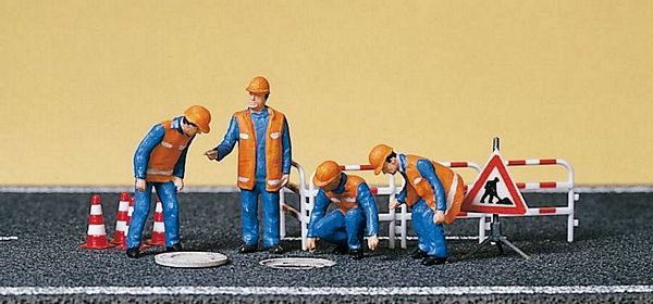 Preiser 10445 HO Scale People Working -- City Workers w/Accessories