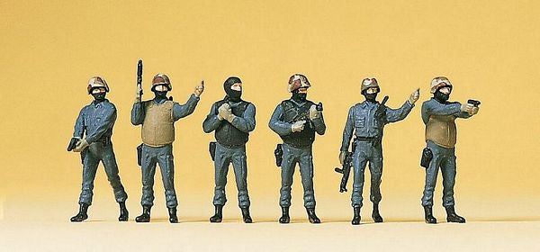 Preiser 10446 HO Scale German Police -- SWAT Team (GSG9)