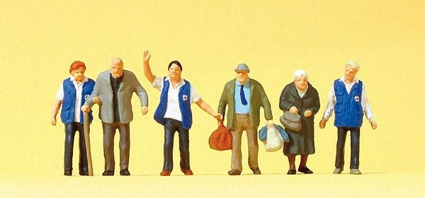 Preiser 10544 HO Scale Passengers -- Travelers Aid Personnel w/Elderly pkg(6)