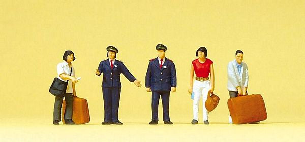 Preiser 10570 HO Scale Railroad Personnel -- Chinese Railroad Personnel & Passengers pkg(5)