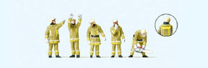 Preiser 10772 HO Scale Modern Firemen Technical Support Team -- Beige Uniforms pkg(5)