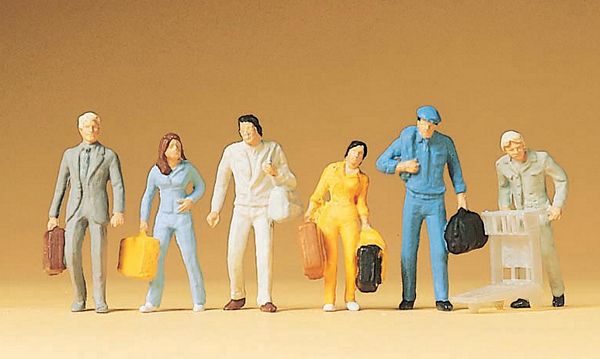 Preiser 14000 HO Scale Passengers -- Walking-Value Series pkg(6)