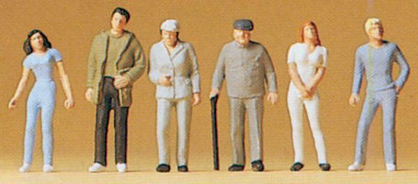 Preiser 14002 HO Scale Pedestrians -- Standing Passers-By pkg(6)