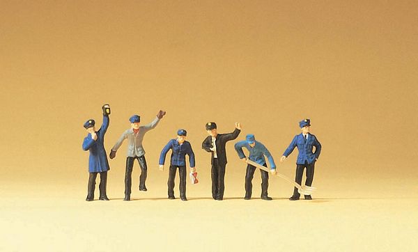 Preiser 14013 HO Scale Railroad Personnel -- Railway Yard Workers pkg(6)