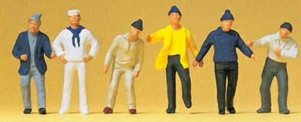 Preiser 14063 HO Scale Working People, Ships crew 6/ -- Working people