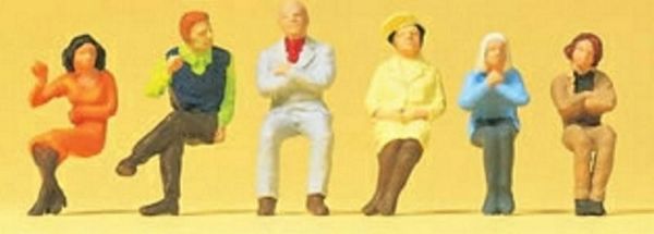 Preiser 14073 HO Scale Pedestrians -- Seated Persons pkg(6)