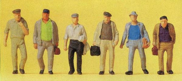 Preiser 14086 HO Scale Passengers -- Male Commuters on Way to Train pkg(6)