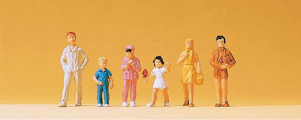 Preiser 14126 HO Scale Pedestrians -- Children pkg(6)