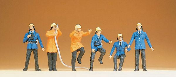 Preiser 14200 HO Scale Firemen -- Set #1 pkg(6)