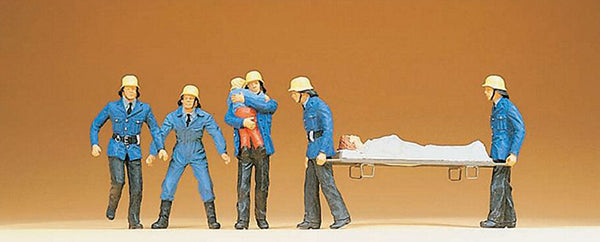 Preiser 14202 HO Scale Firemen -- Set #3 pkg(6)