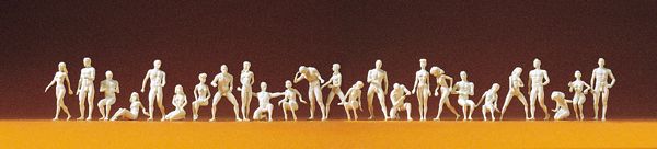 Preiser 16400 HO Scale Unpainted Figure Set -- Adam & Eve Combination Kit pkg(26)