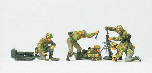 Preiser 16541 HO Scale Military - Former German Army WWII - Unpainted Figures -- Fighting Mortar Crew