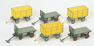 Preiser 17112 HO Scale Postal Carts pkg(6)