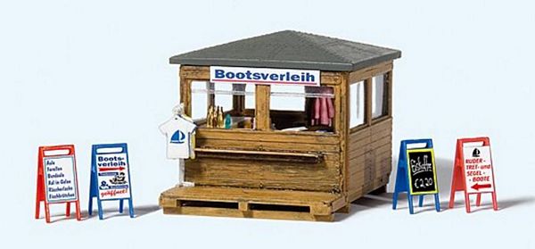 Preiser 17314 HO Scale Boat Rental Kiosk -- Kit