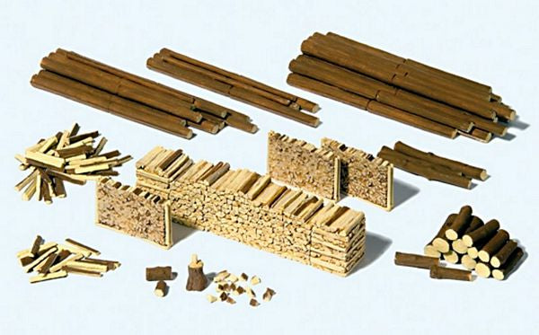 Preiser 17609 HO Scale Logs & Wood Piles - Kit