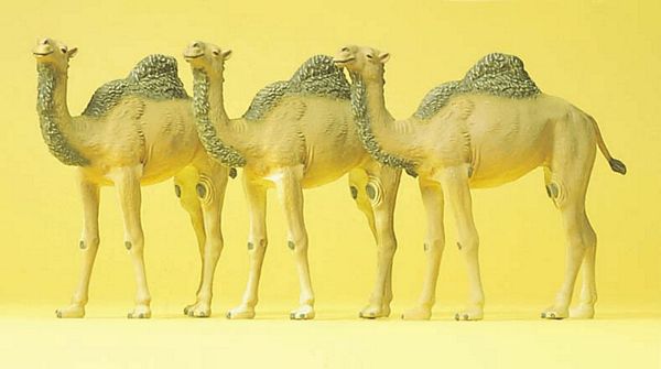 Preiser 20397 HO Scale Animals -- Camels (Dromedary, 1 Hump) pkg(3)