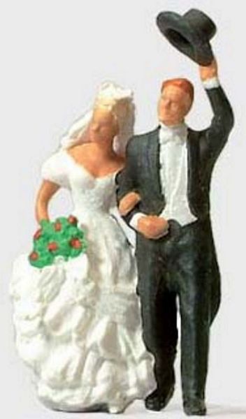 Preiser 28091 HO Scale Individual Figures - Wedding -- Wedding Couple
