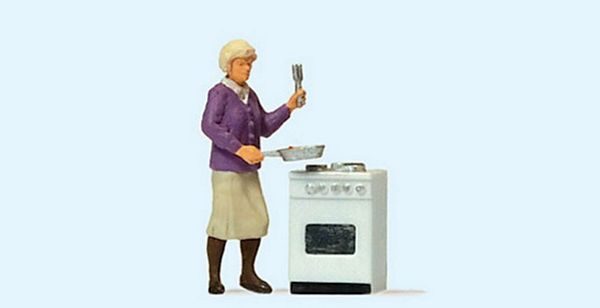 Preiser 28133 HO Scale Individual Figure -- At the Stove