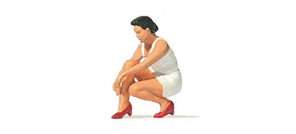 Preiser 28228 HO Scale Woman Putting on Her Shoes Individual Figure