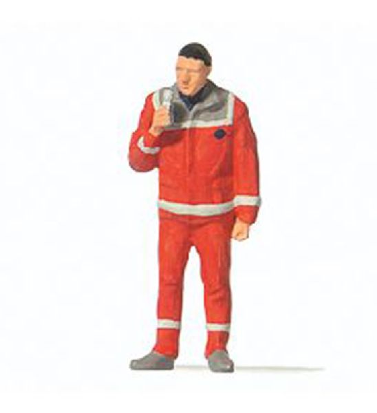 Preiser 28240 HO Scale Paramedic Individual Figure -- Red Uniform