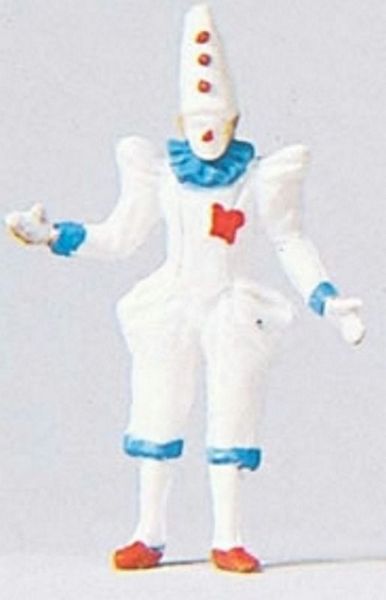 Preiser 29038 HO Scale Individual Figure - Circus People -- Clown (White Suit)